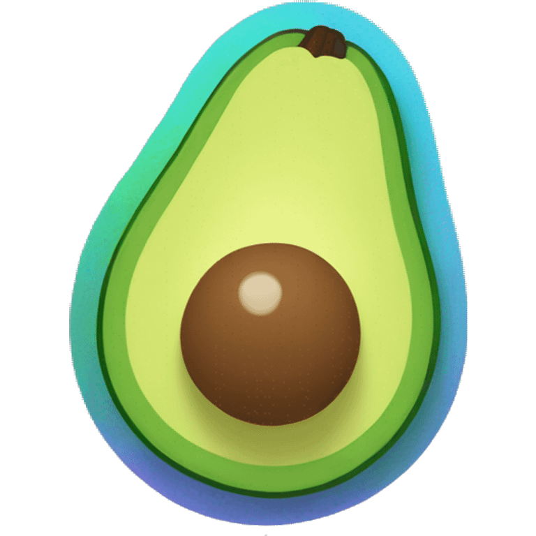 avocado on a rainbow emoji