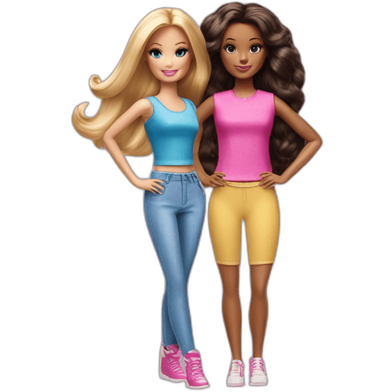 Barbie and girl emoji