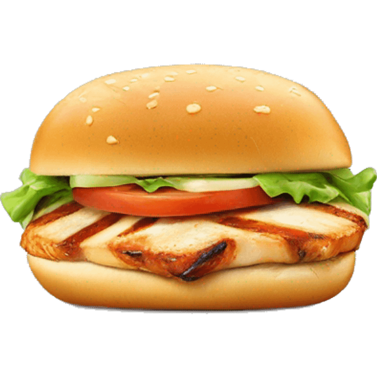 grilled chicken breast sandwich on a bun emoji