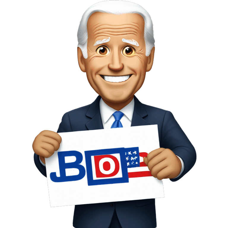 Biden holding a sign emoji