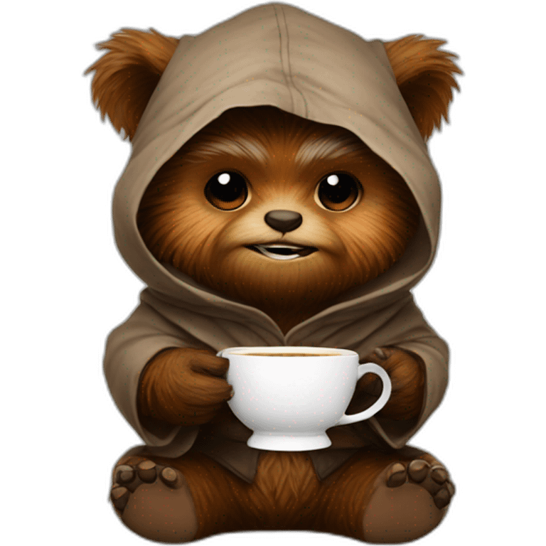 ewok holding teacup emoji