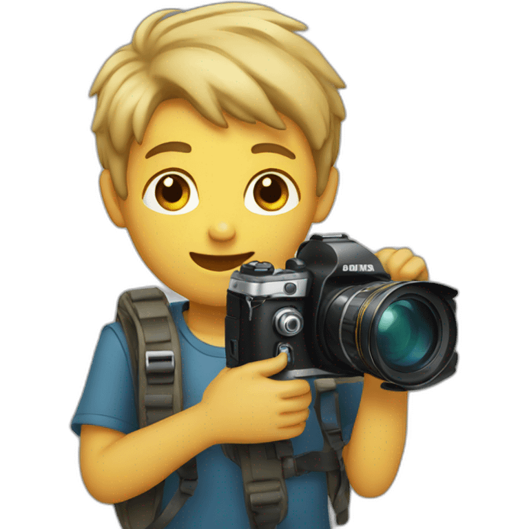 a boy with camera emoji