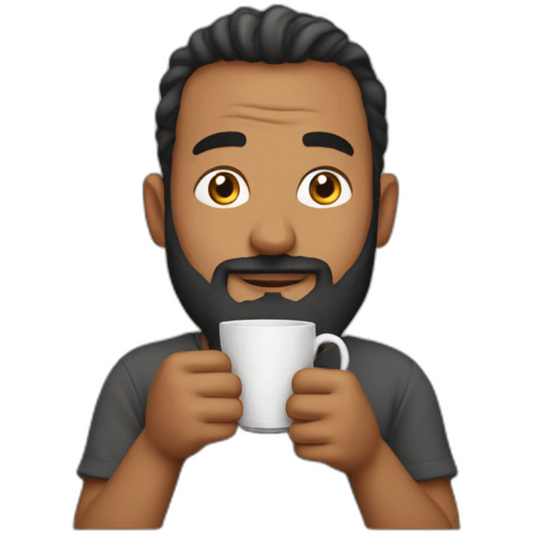 Mohamed six with a cup of tea emoji