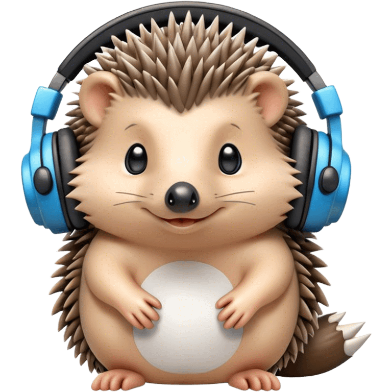 Make a hedgehog wear headphones  emoji