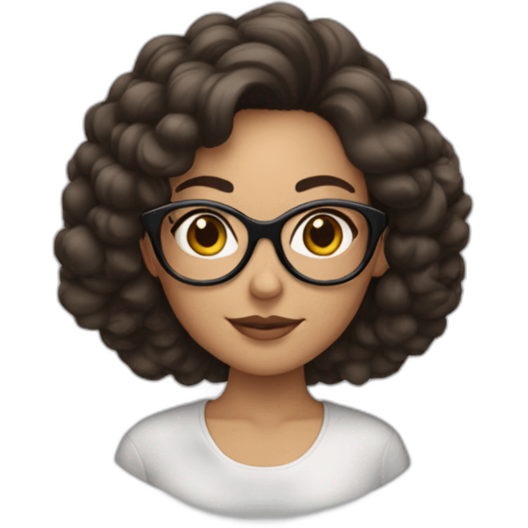 Brunette girl with big eyewear emoji