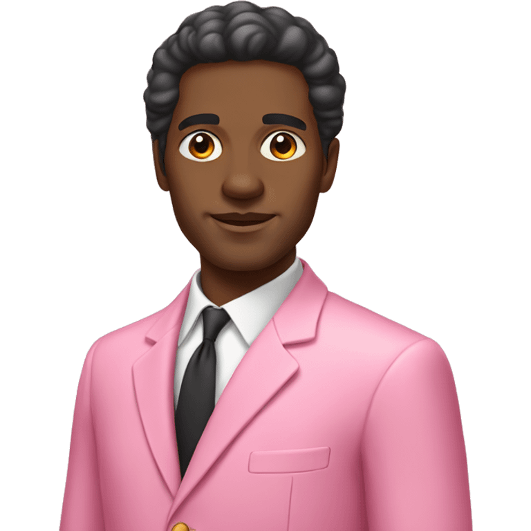 Black man wearing pink suit 60s emoji