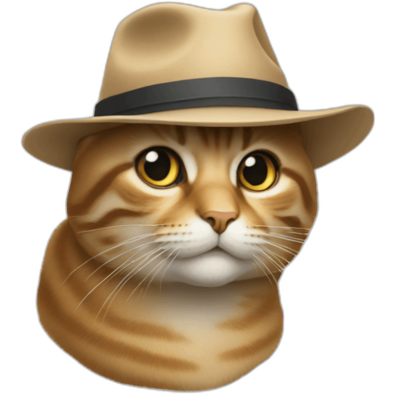 Un chat fier avec un chapeau emoji