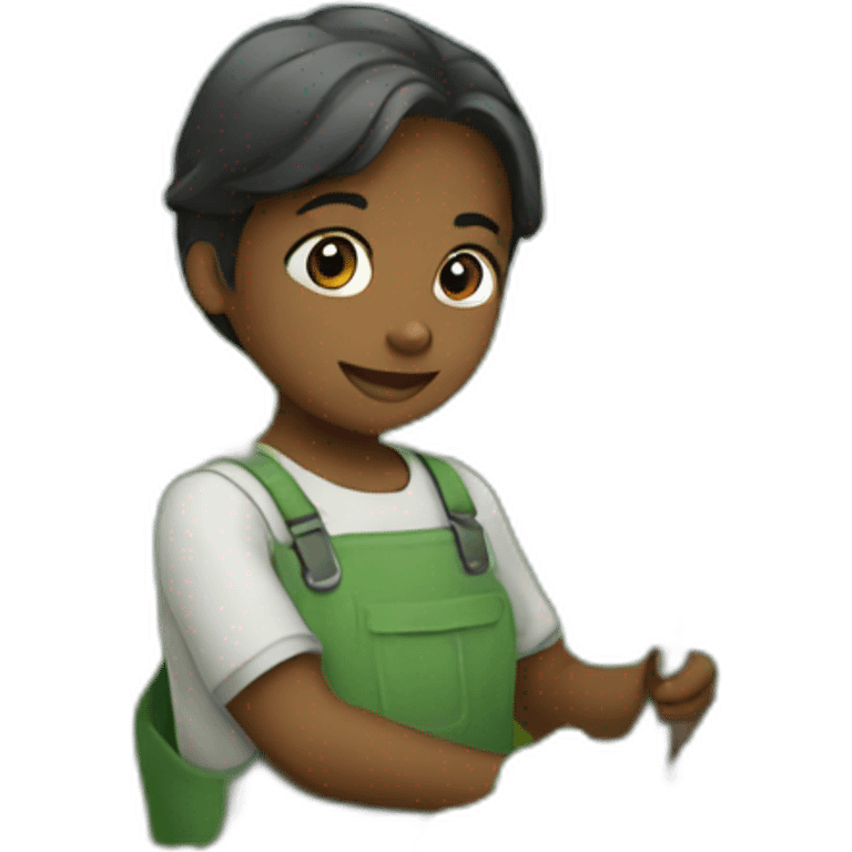 Children working in fields emoji