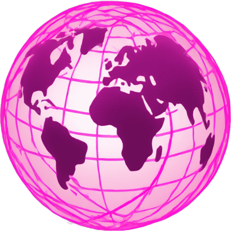 Pink and light pink,  connected network, world globe   emoji