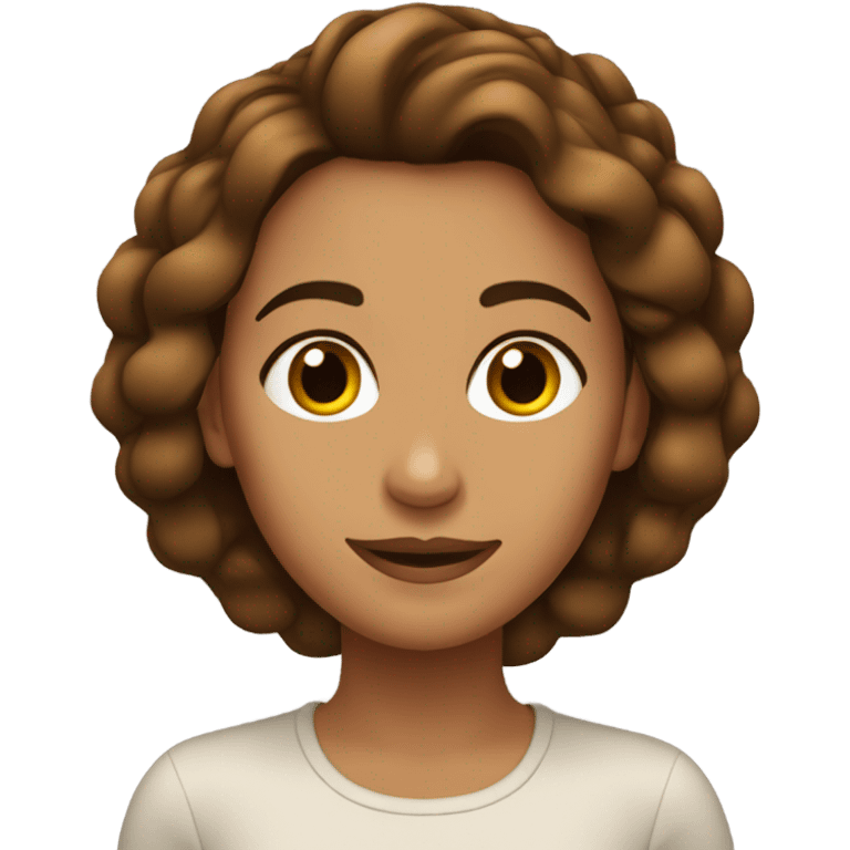 Mujer con el pelo lacio y café morena  emoji