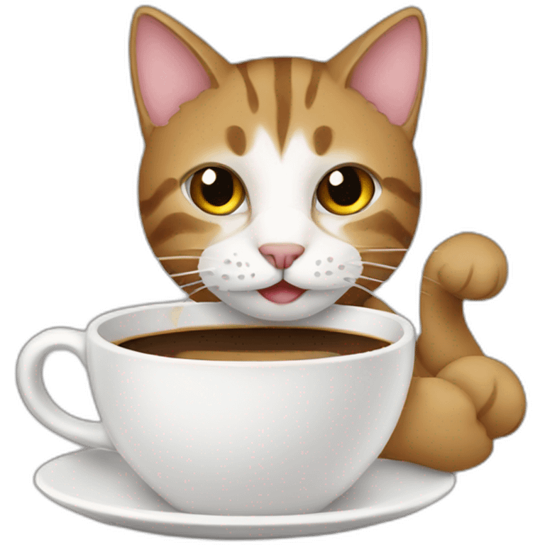 Cat drinking coffee emoji