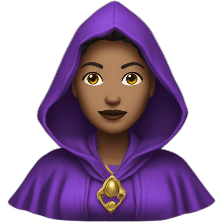 Evil Empress in purple hodded robe emoji