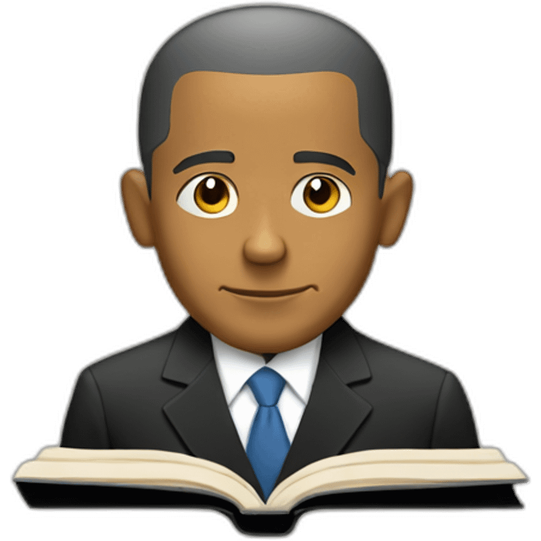 barack obama reading a book emoji