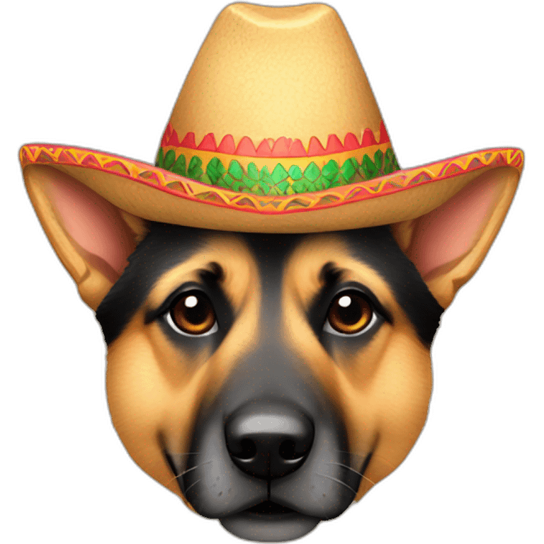 German shepherd with Mexican hat emoji