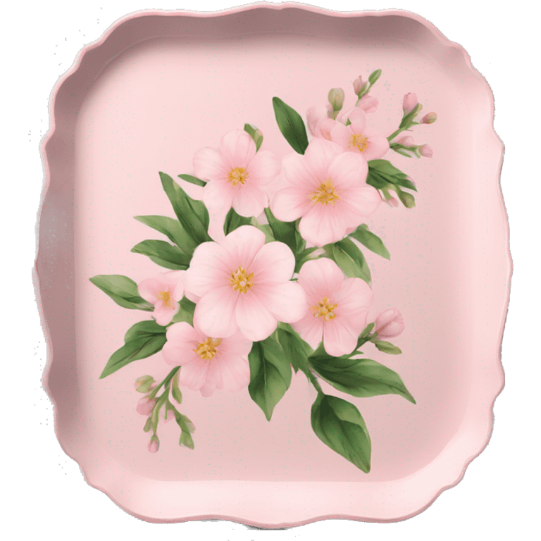 Light pink floral serving tray emoji