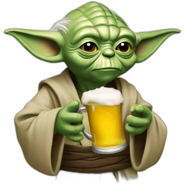 Yoda driking beer emoji