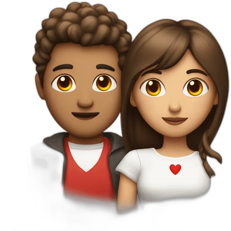 hetero couple with red and white hearts behind them emoji