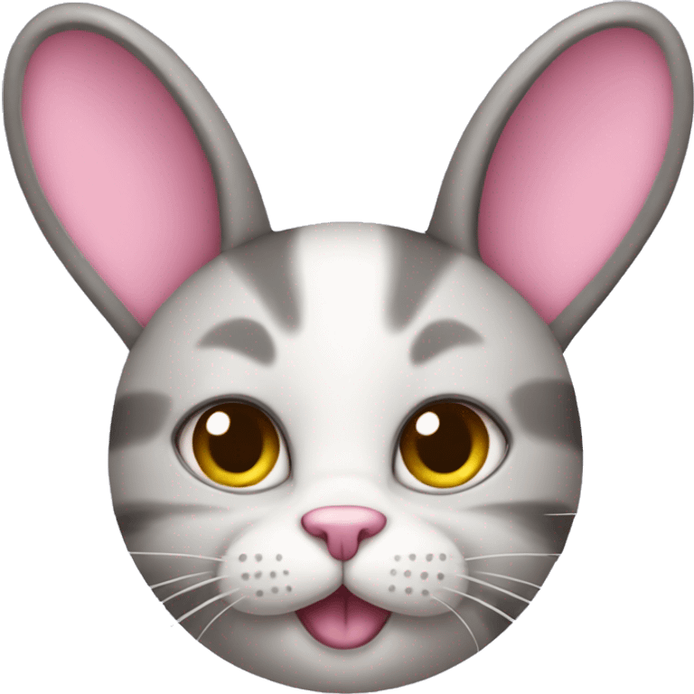 Cat wearing pink bunny ears  emoji