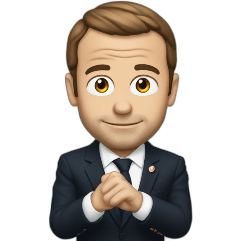 Macron qui fait un doigt emoji