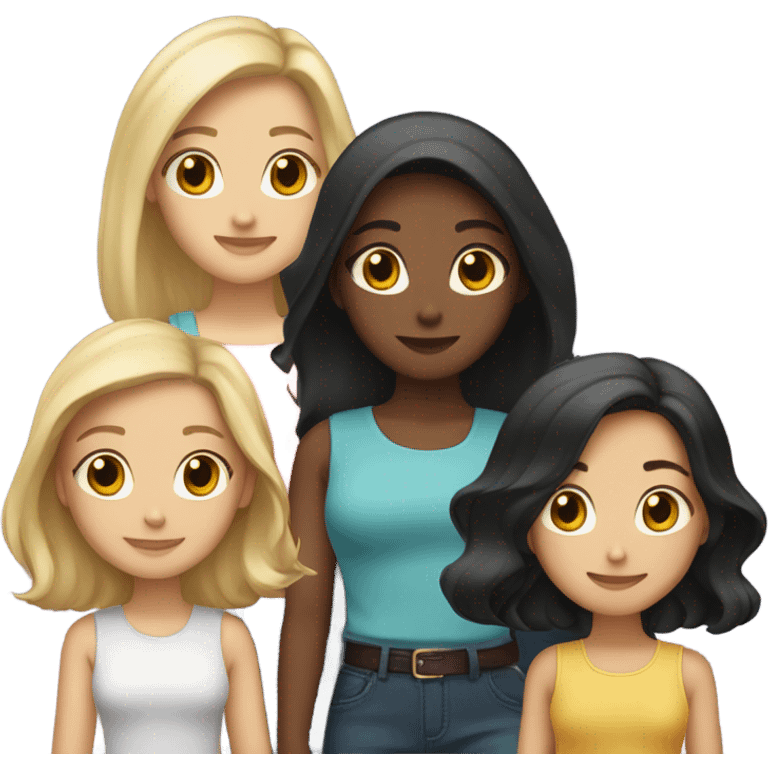 tree girls, one is blonde with medium hair the other one has brown hair medium and the last onde long black hair emoji