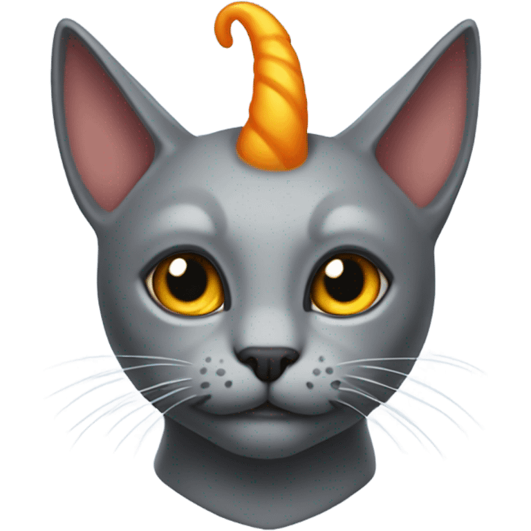 Gray cat with devil horns  emoji