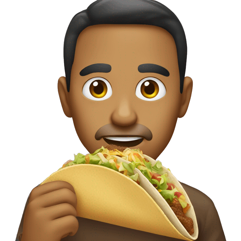 Mexican eating tacos emoji