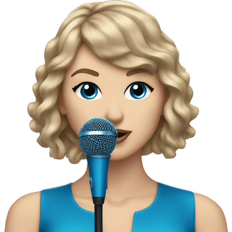 Taylor swift with a blue microphone  emoji