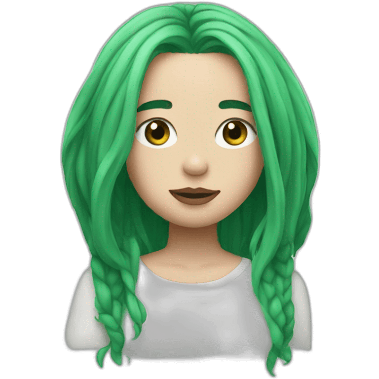 Billie eilish with green hair emoji