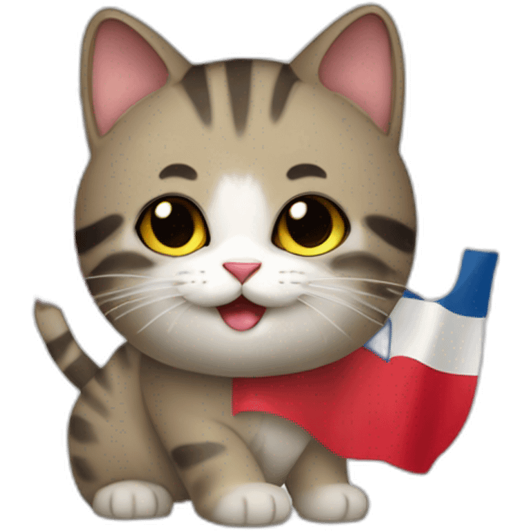 Czechia, Czech flag, cat, emoji