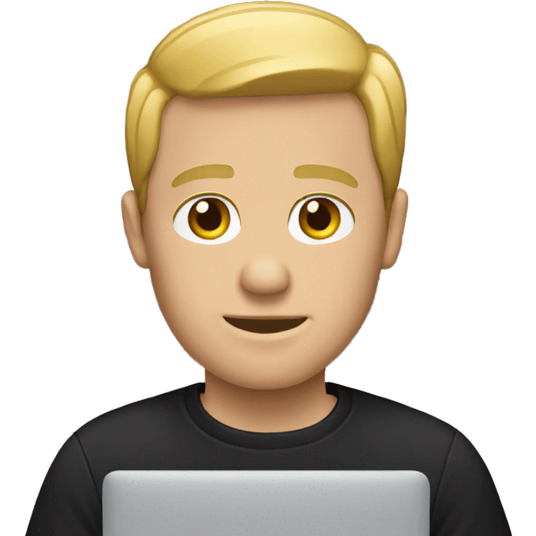 white man with MacBook black shirt emoji