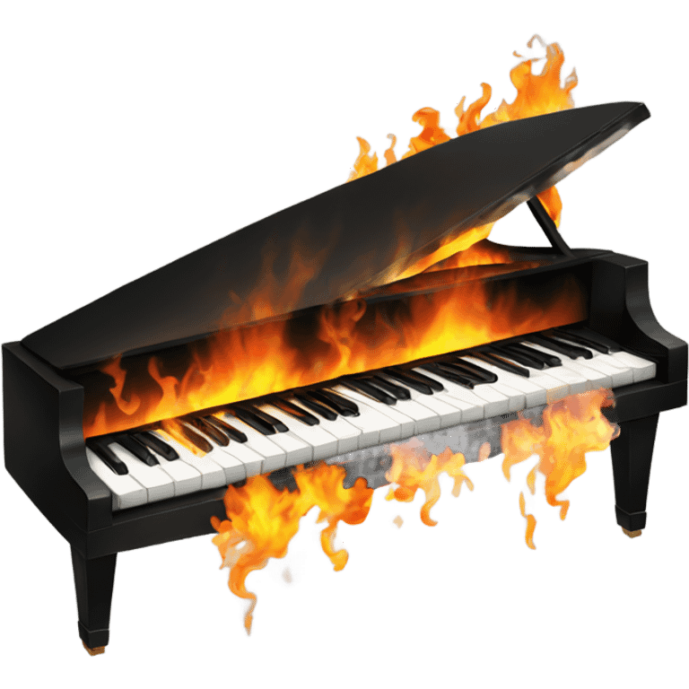 Piano on fire emoji