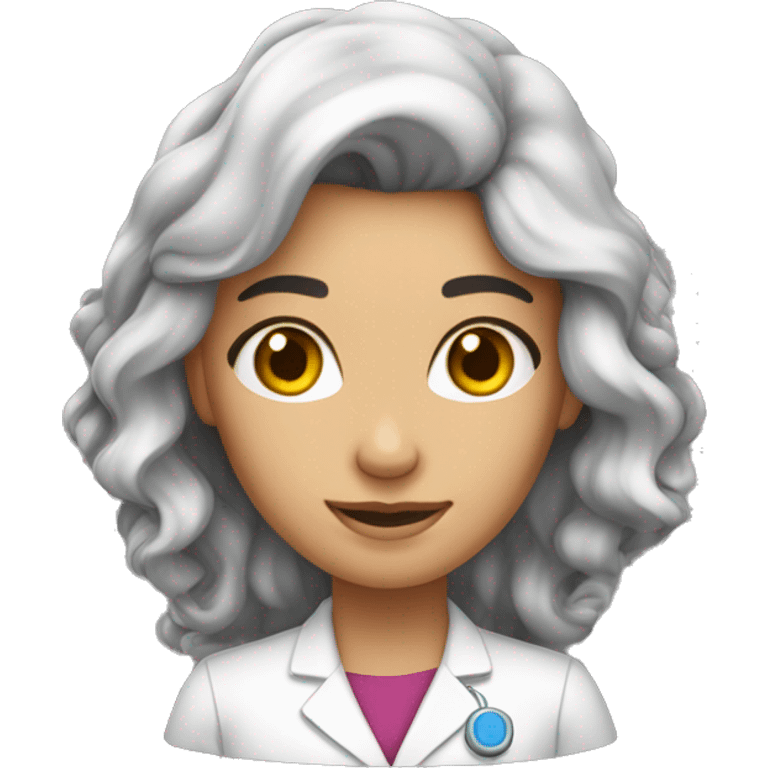 Enseignante femme cheveux bruns de Physique Chimie emoji