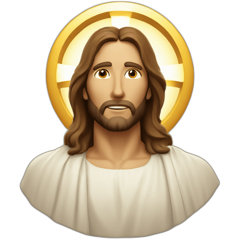 Jesus christ face with halo emoji