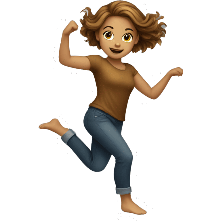 golden and brown hair girl dancing emoji