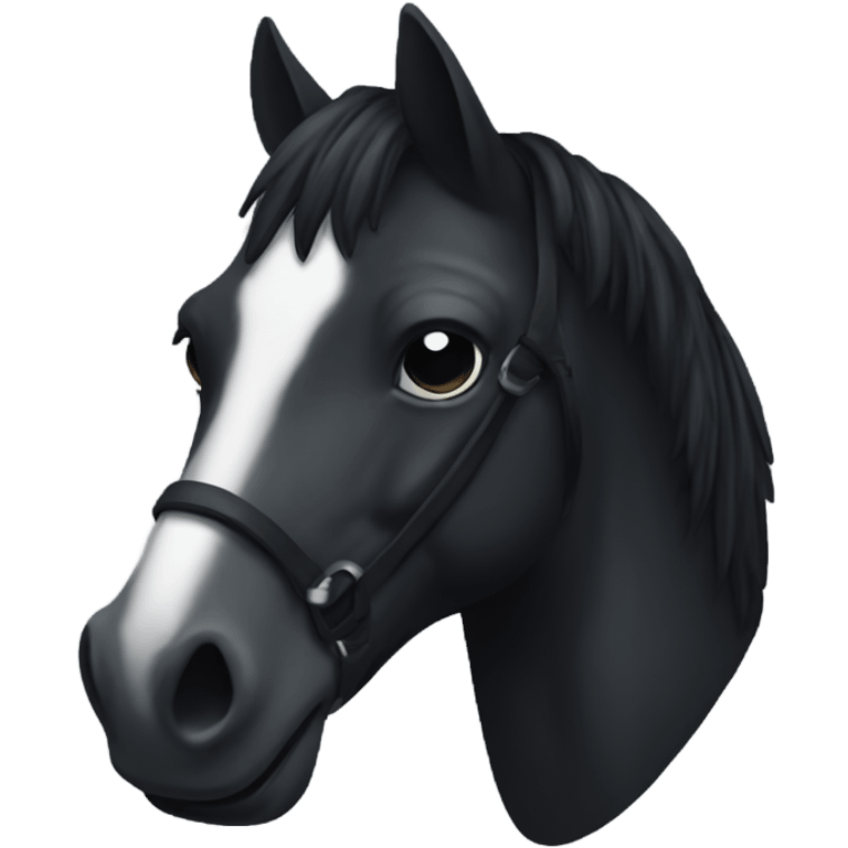 black IOS emoji style horse head emoji