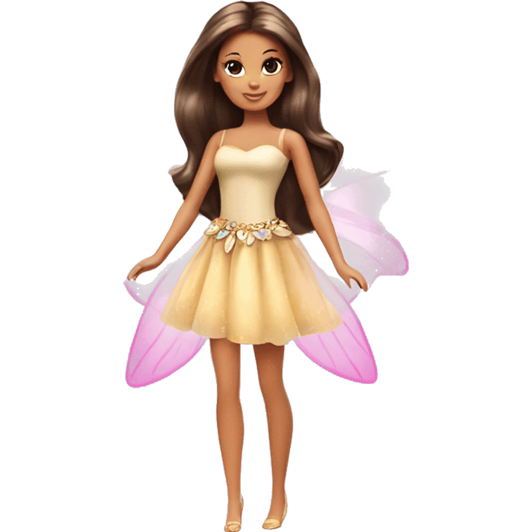 Attractive Barbie brunette tan fairy princess emoji