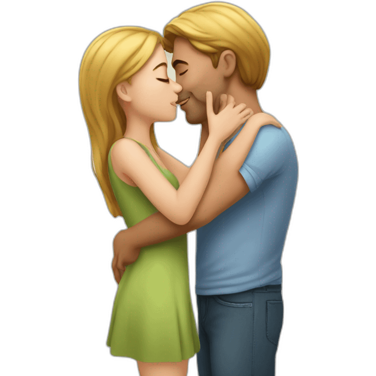 Man kissing a girl emoji