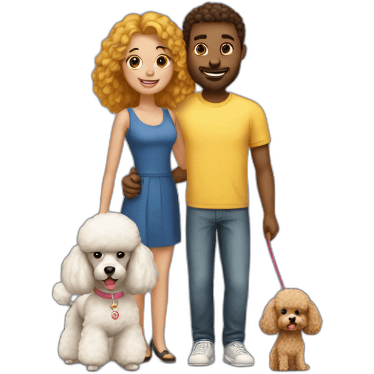 couple and poodle emoji