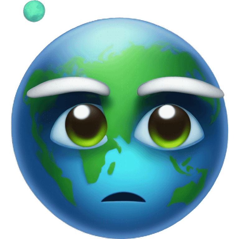 an emoji with planets in his eyes (for an environmental friendly emoji emoji