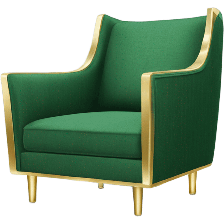 Green and gold accent chair emoji