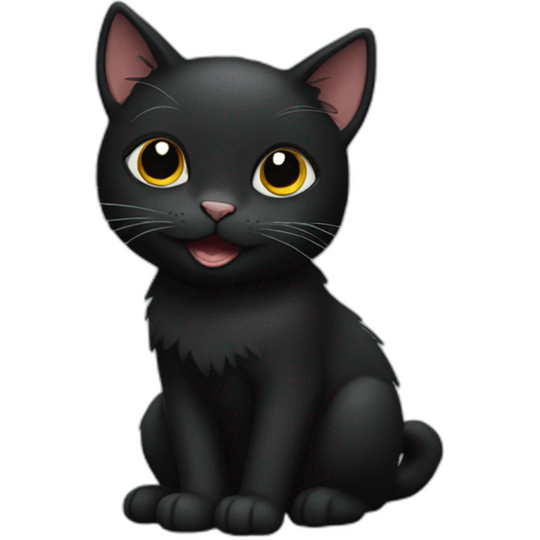 black cat happy emoji