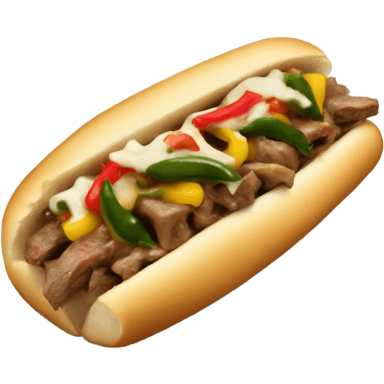 Cheesesteak with jalepenos and cherry peppers emoji