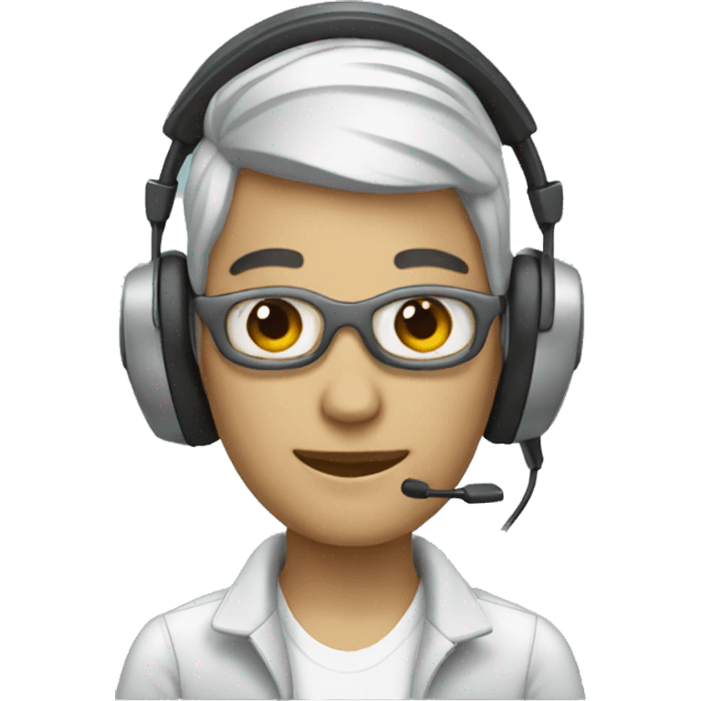 An AI with telemarketer headphones emoji