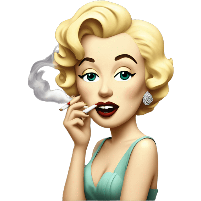 Marilyn Monroe smoking a thin cigarette  emoji