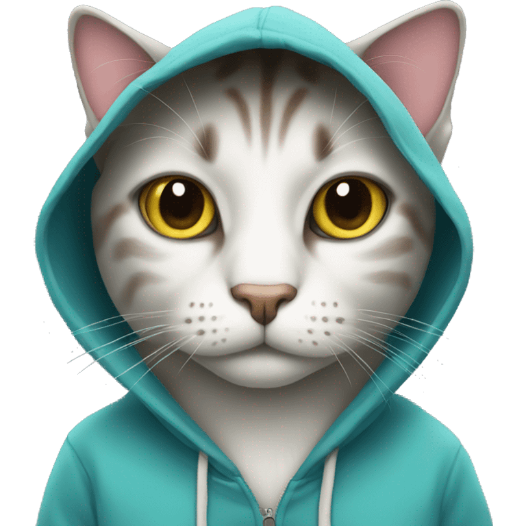 Cat wearing hoodie emoji