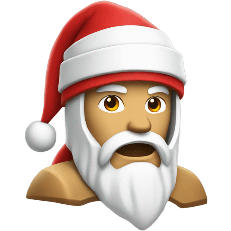 white spartan male wearing red santa hat emoji