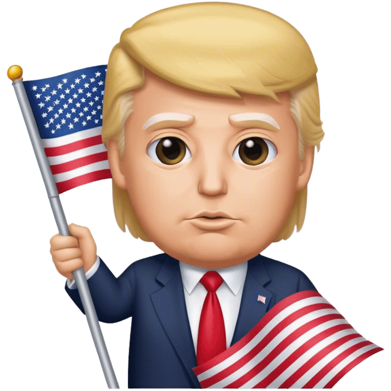 Trump holding American flag  emoji