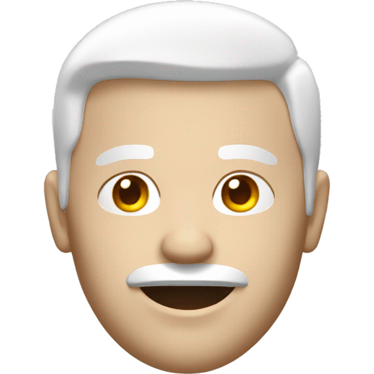 White 3d face of a man emoji