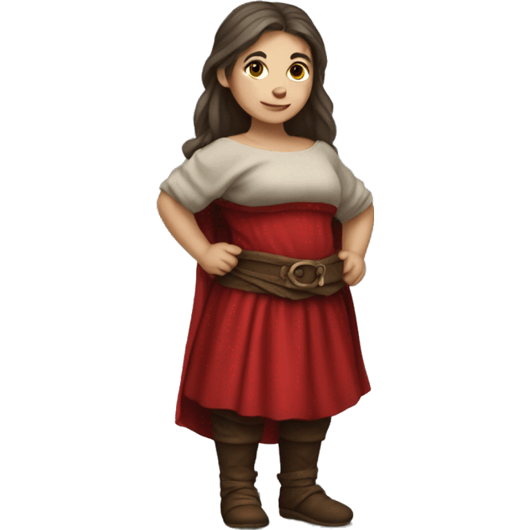 Female dwarf full body with red cloth emoji