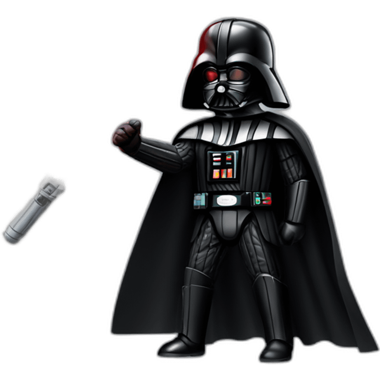 Darth vader posing whit the ligth saber emoji